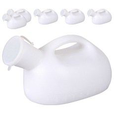 便攜式男用尿壺 2000ml, 6個, 白色