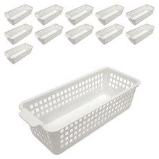 elelliving 多用途收納整理纖巧置物籃, 白色, 12個