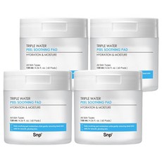Snp Triple Water水潤去角質爽膚棉 135ml, 60片, 4罐