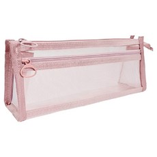 Casa Life 網紗三角筆袋, 煙燻粉, 1個