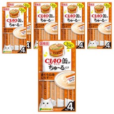 INABA CIAO 啾嚕 旨定系列 肉泥, 白身鮪魚 + 吻仔魚, 56g, 6袋