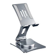 POLYWELL 寶利威爾 金屬無極360度旋轉支架, PW15-T65-0273, 灰色, 1個