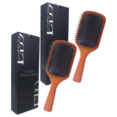 DAYBYDAY 木質氣墊梳, 棕色, 2個