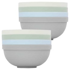 심플 나들이 캠핑 파티 씨리얼 볼 세트, 혼합색상, 8개