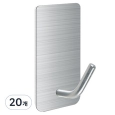 THELIVING 多用途不鏽鋼掛鉤式長方形掛鉤, 20個, 銀色