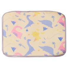 요런개 반려동물 양면 캐릭터 귀여운 매트, 01. 노란 공룡, 1개