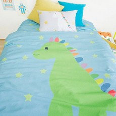 親膚被枕套組 可愛恐龍款, 藍色、綠色、白色