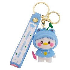 도림 우비 오리 가방 자동차 키링, 1개, 블루
