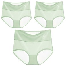 超薄冰絲無痕高腰內褲 Set 3 82.5%尼龍+17.5%彈性纖維 褲襠100%棉, 顏色隨機