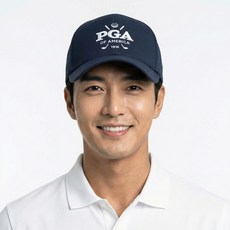 PGA OF AMERICA 男士經典3D刺繡標誌棒球帽 PGA-CP03, 1個, 海軍藍