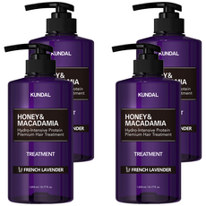 쿤달 허니 앤 마카다미아 헤어 트리트먼트 아로마에디션 프렌치라벤더향, 1.058L, 4개