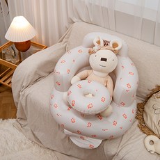 WONDERPAPA 攜帶式可愛印花充氣椅, 白色