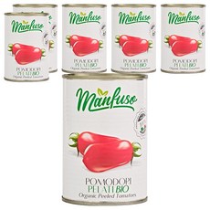 Manfuso 全番茄顆粒醬罐頭, 6個, 400g