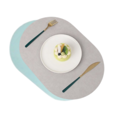 소요샵 양면 식탁 테이블 매트, 라이트그레이 + 라이트블루, 1개, 45 x 30 cm