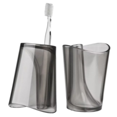 QUALy FLIP CUP 漱搖杯 混款, 透明/黑色 顏色隨機, 2個