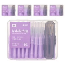 왕타 치간칫솔 M형, 5개, 50개입, 1.2mm