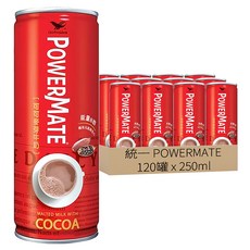 統一 POWERMATE 可可麥芽牛奶, 250ml, 120罐