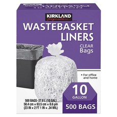 Kirkland 科克蘭 垃圾桶內襯 透明垃圾袋 500個, 37.8L, 1盒