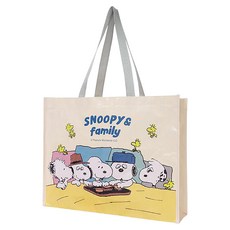 Kiiwi O 方型購物袋 史努比家族 聚酯纖維, 49 x 0.3 x 40.5cm提把26cm