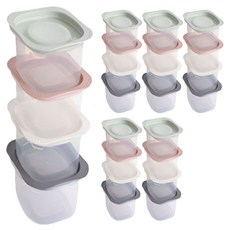 유소피아 냉동밥 전자레인지용 보관용기 세트, 2세트, 화이트 300ml(3p) + 그레이 300ml(3p) + 핑크 300ml(3p) + 그린 300ml(3p)