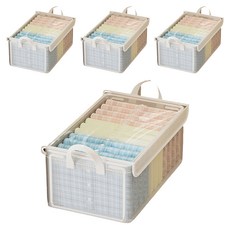 掀蓋式收納箱, 4個, 全透明