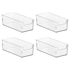 BangJiaShi 幫家適 抽屜收納盒 單開口 19.8 x 9.5 x 6.2cm, 透明色, 4個