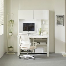 웰퍼니쳐 윌슨 1000 책장 + 책상 + 타공판 세트 방문설치, 화이트