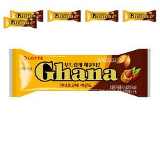 LOTTE 樂天 Ghana 加納 巧克力杏仁棒, 43g, 6條