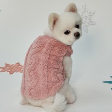 도그아이 강아지 털 꽈배기 티셔츠, 핑크, 1개