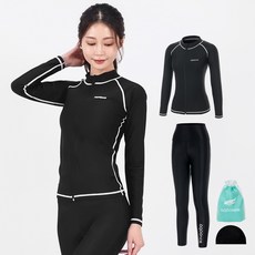 aquatica 女用防磨衣拉鍊款 AQAWJP23004 + 水上緊身褲 AQAWLE23001 + 彈性泳帽 + 塑膠袋套組