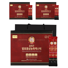 Jungwonsam 6年根發酵紅蔘濃縮液條裝+購物袋, 300g, 3個