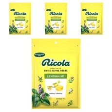 리콜라 스위스 레몬민트맛 허브캔디, 70g, 4개