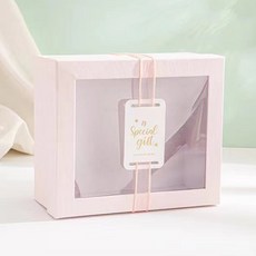 Inp 開窗硬紙盒 23號 23.5 x 23.5 x 11.5 cm, 粉紅色, 1個