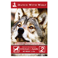 DANCE WITH WOLF 狗糧, 農場雞肉蘋果, 2.5lb, 1袋