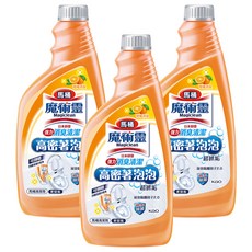 Kao 花王 Magiclean 魔術靈 高密泡馬桶清潔劑 更替瓶, 強力消臭清潔 柑橘消臭, 500ml, 3瓶