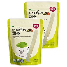 또또맘 유아용 유기농 오곡 롱 스틱 과자, 채소, 30g, 2개