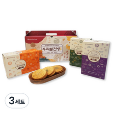 大米煎餅套組 612g, 黑芝麻口味 6入+海苔口味 6入+杏仁口味 6入, 3組