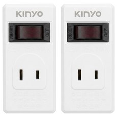 Kinyo 高負載1開2插分接器 2孔, 白色, 2個, 50mm