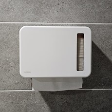 Macojay 免打孔纖薄擦手巾盒, 白色, 1個