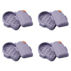 핫핫마켓 귀여운 우리집 선인장 모양 비누 케이스, 보라, 4개