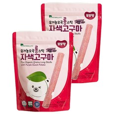 또또맘 유아용 유기농 오곡 롱 스틱 과자, 자색고구마, 30g, 2개