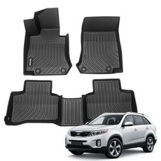 더존 입체포집 TPE 카매트 풀세트, 기아 뉴)쏘렌토R(2012.8~2014.8), 올블랙