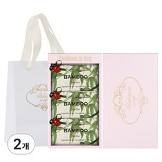 알카미아비누 비누 뱀부 3p + 선물상자 핑크 + 쇼핑백, 2개