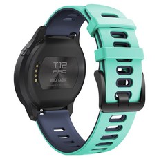 스페이스쉴드 보이스캐디 호환 스퍼트 투톤 버클 실리콘 스트랩 22mm, 민트미드나잇, 1개