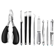 Suberly 舒佰利 Cousunday 專家用高級高強度切割指甲剪10件組 小, 1套, 黑色