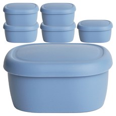 실리가든 실리콘 냉동밥 보관용기 다크블루 200ml, 6개
