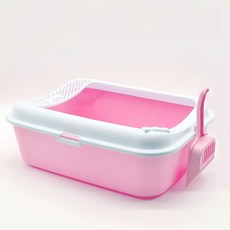 寵物貓用廁所盆, 白色 + 粉色