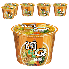 統一 阿Q桶麵 雞汁排骨風味麵 107g, 6入