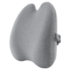 西格傢飾 H型記憶棉包覆腰靠墊, 包裹托扶, 脊椎分區系統, 高彈綁帶, 39 x 38 x 10cm, 淺灰色