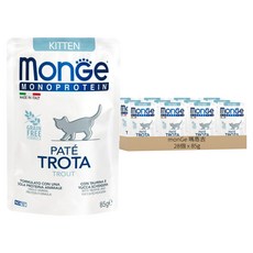 monGe 瑪恩吉 MONO無穀 主食肉醬餐包 幼貓, 28個, 85g, 鱒魚